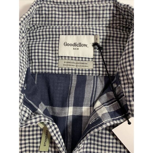 NWT Men’s Shirt Size S Button Down Long Sleeve Blue Standard Fit Goodfellow & Co - Picture 7 of 8